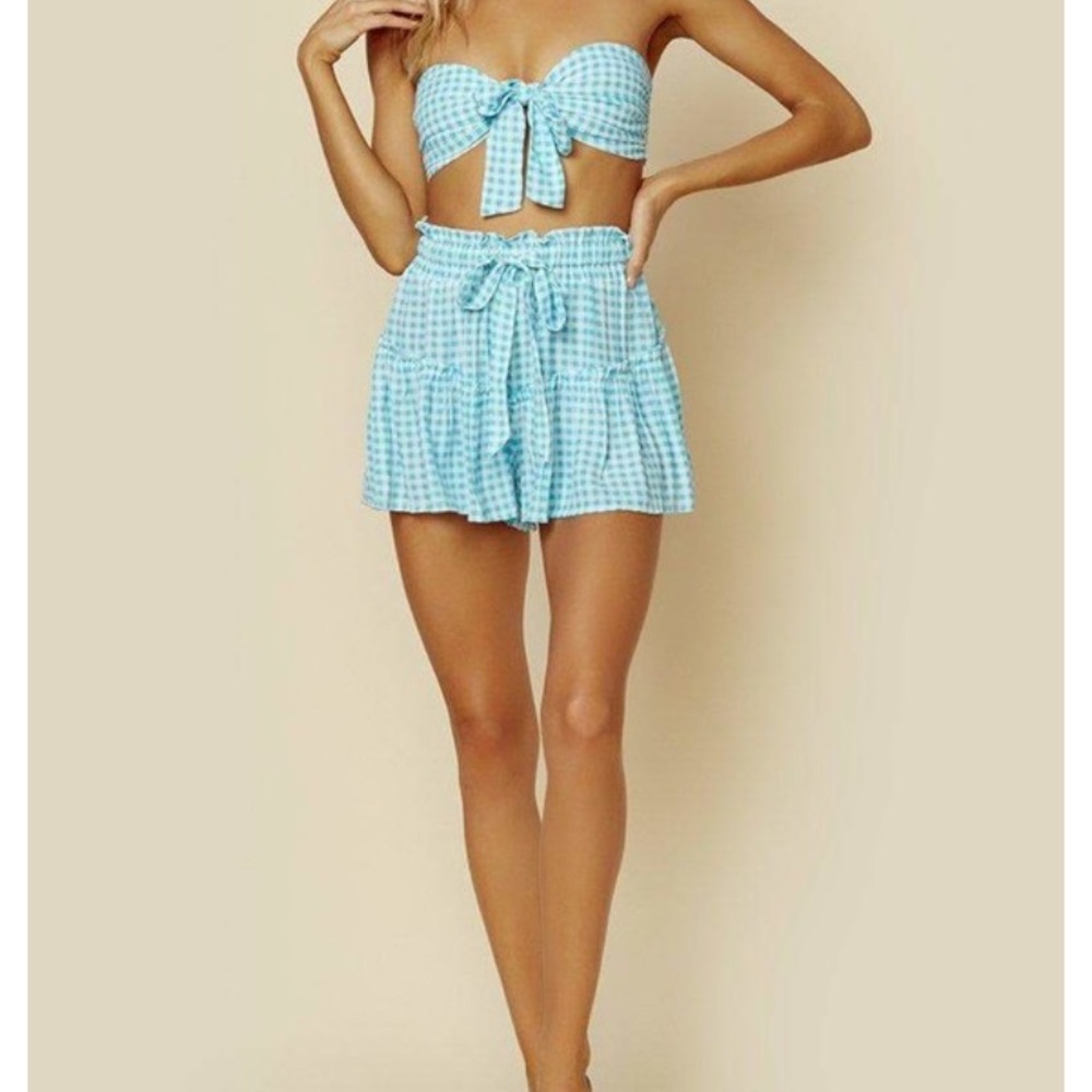 Blue life tait set blue plaid